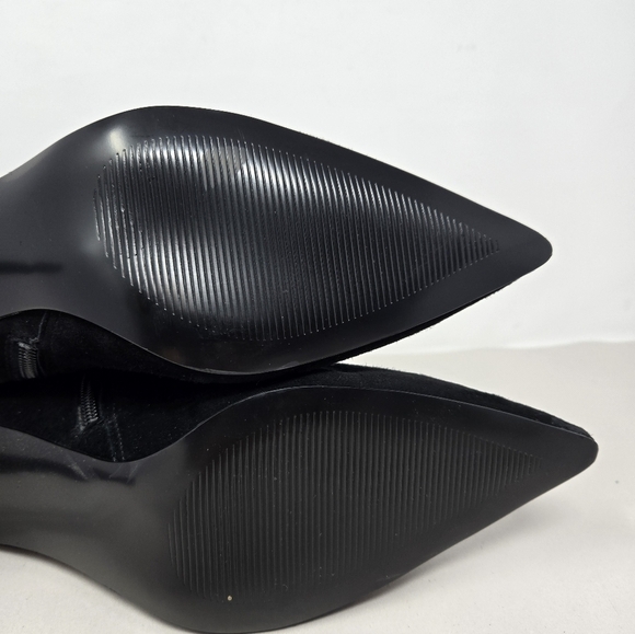 Steve Madden Womens Layan Black Suede Ankle Boots Sz 9.5M Pointed Toe Buckle - Picture 7 of 11